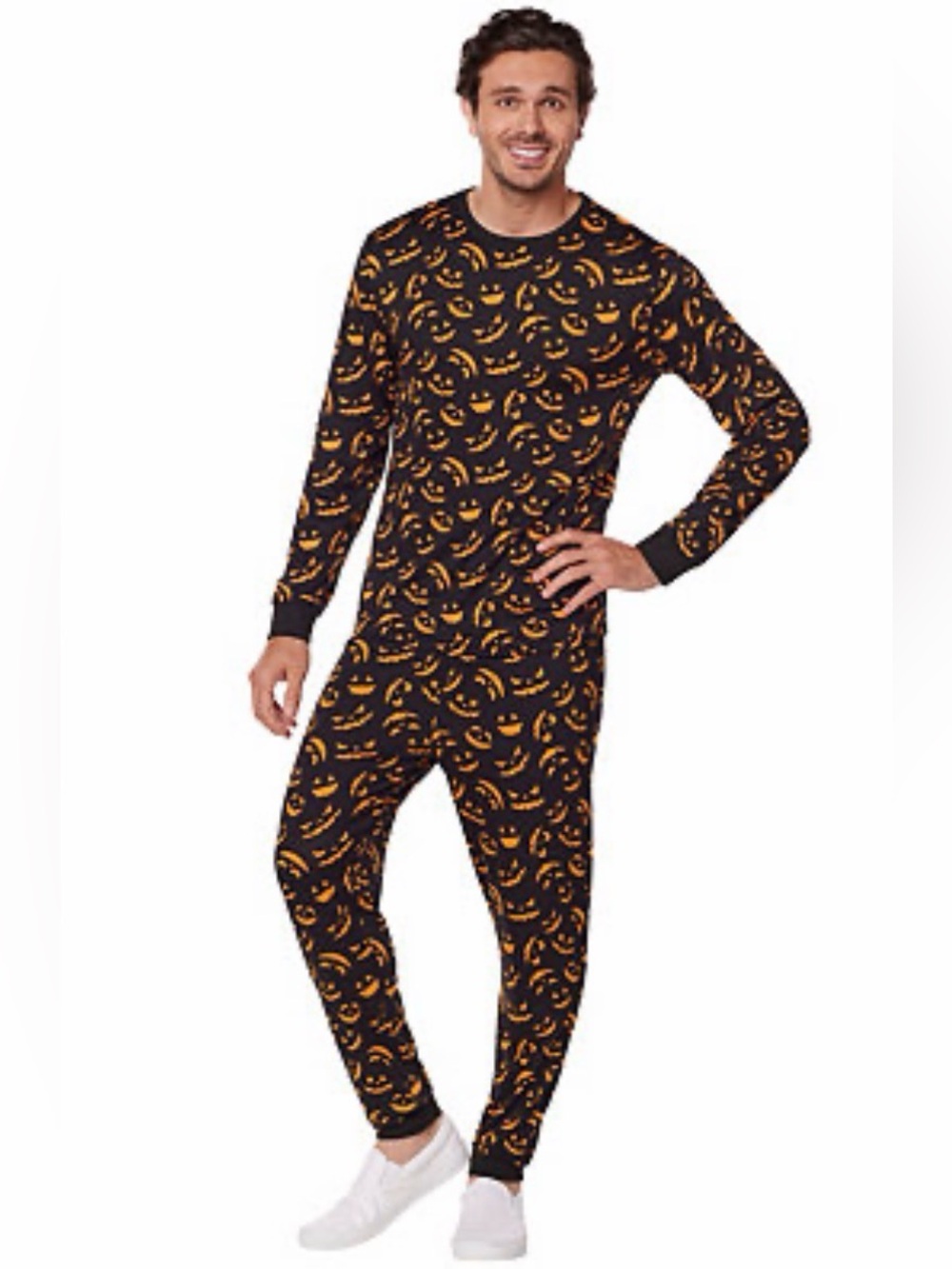Spirit Black and Orange Jack-O'-Lantern One-Piece Footie